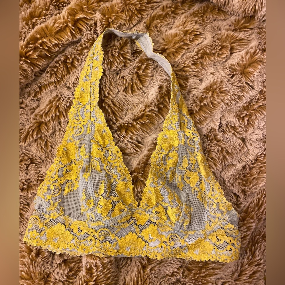 Like new Forever 21 chartreuse and grey lace bralette